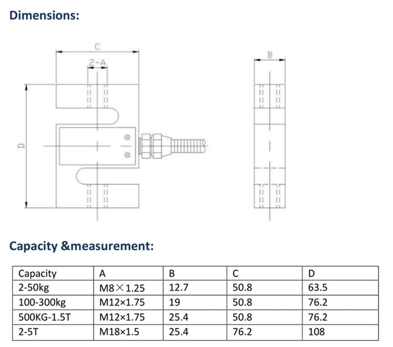 CALT DYLY-103 Compression and Tension Sensor S Beam Force Pressure Testing Load Cell (30KG, 1) - Image 5